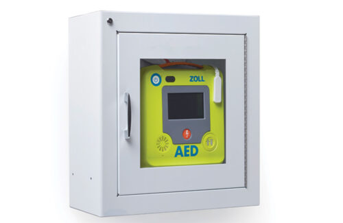 Wand-Kasten weiss zu Defibrillator ZOLL AED 3 / AED Plus CPR