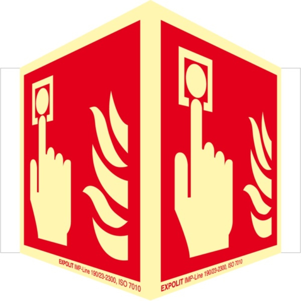 Brandschutzschilder als ALU-Winkelschild - Nachleuchtend 190 mcd