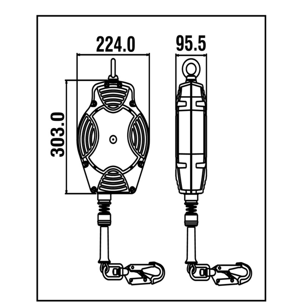 Höhensicherungsgerät HELIXON-S mit verzinktem Stahlseil - 15 m