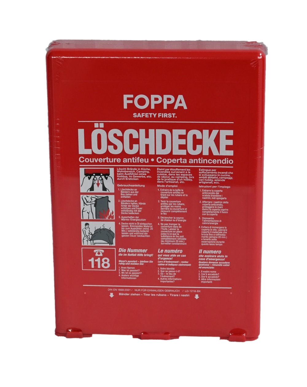 Löschdecke Glasfaser FOPPA 120 x 180 cm