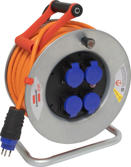 Kabelrolle Garant 50 m / 2.5 mm2 aus Stahl mit 4 x T13/230 V - IP55