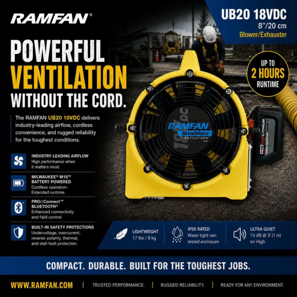 Akku-Industrielüfter RAMFAN® UB20-18VDC